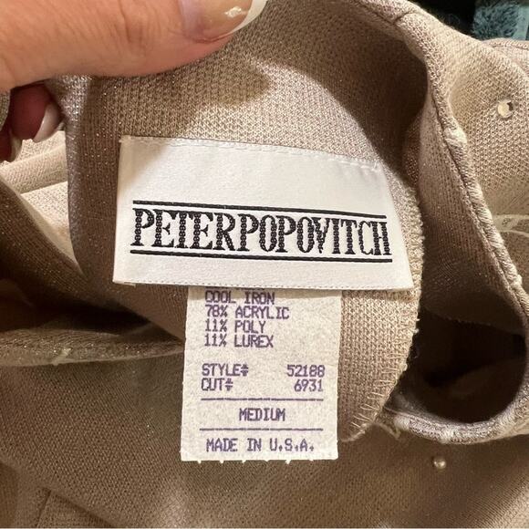 Vintage Deadstock | Peter Popovitch shimmer short sleeve blouse NEW MEDIUM - Picture 5 of 7